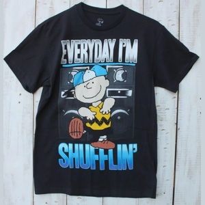 Peanuts By Schulz Black T shirt Size M 100% Cotton